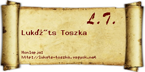 Lukáts Toszka névjegykártya